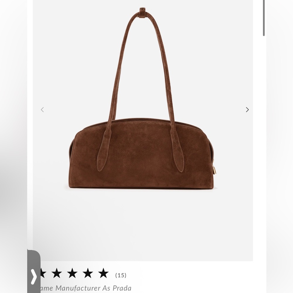 East West Bag in Brown Suede Gabrielle Bag by Parisa Wang - Size Medium